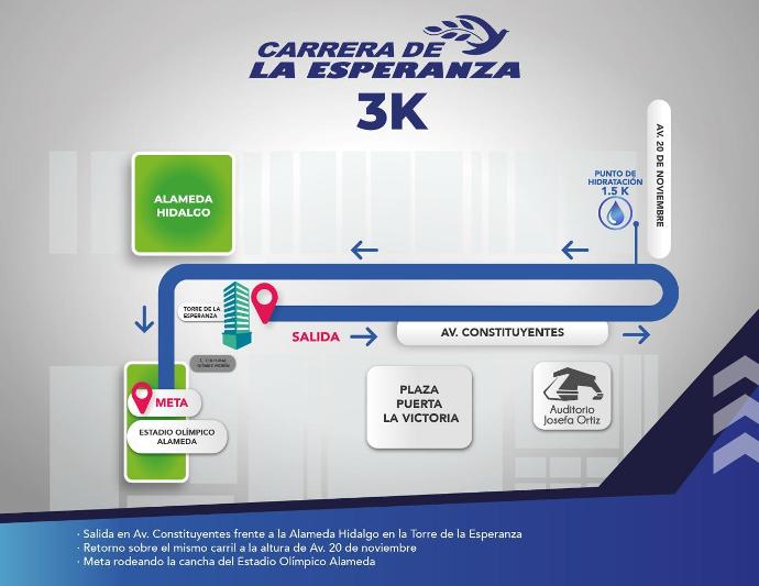 Ruta 3 km carrera de al esperanza