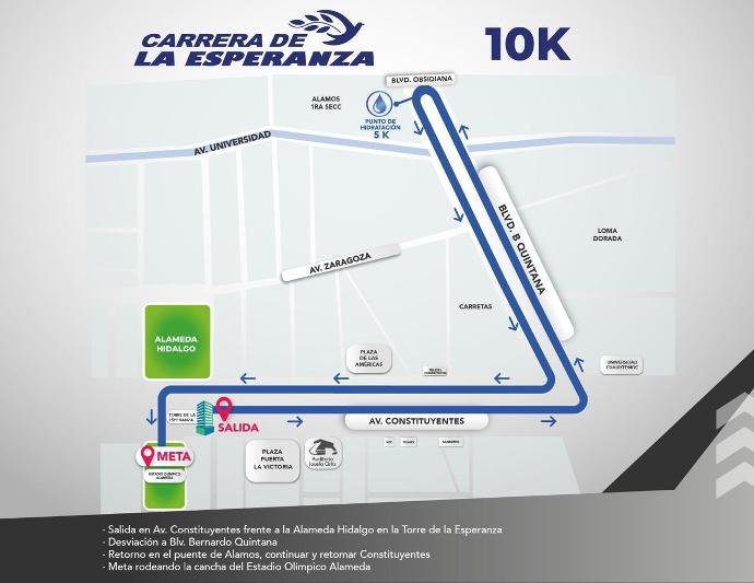 Ruta 10 km carrera de al esperanza