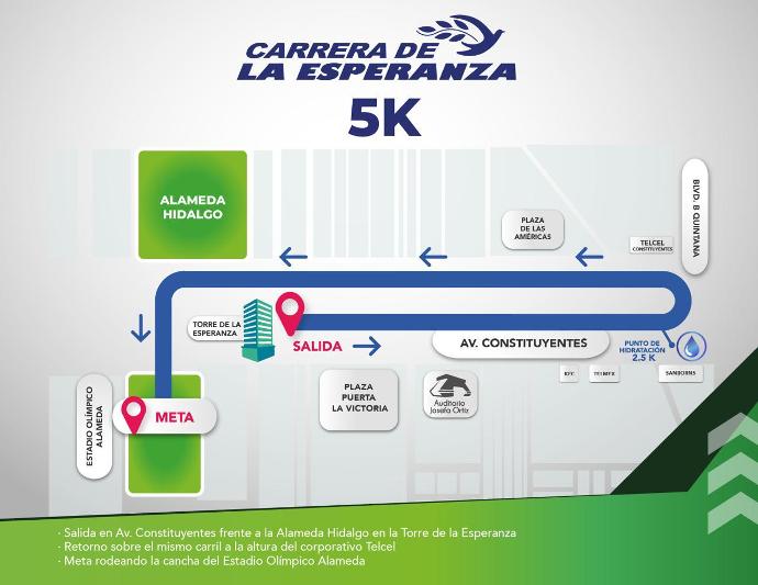 Ruta 5 km carrera de al esperanza