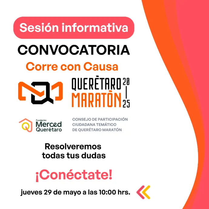 Sesión informativa, convocatoria corre con causa querétaro maratón 2025