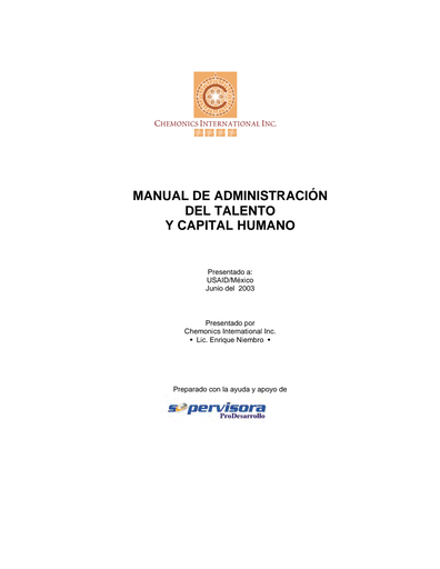 Manual de administración del talento y capital humano