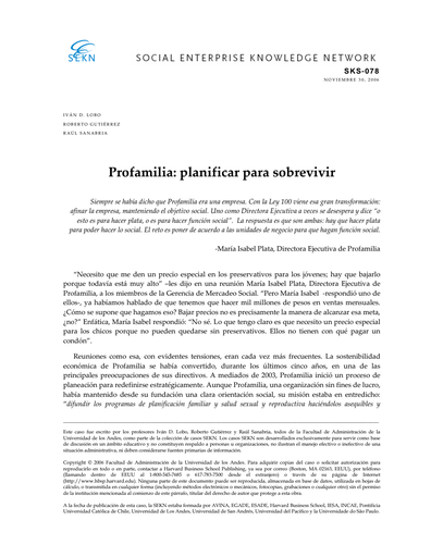 Profamilia: planificar para sobrevivir