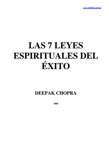 Las 7 leyes espirituales del éxito