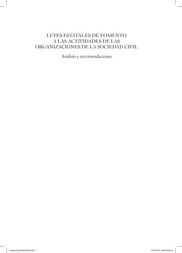 Leyes estatales de fomento a las actividades de las organizaciones de la sociedad civil