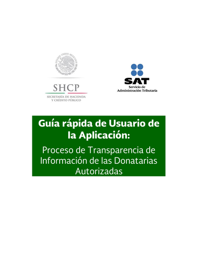 Proceso de Transparencia de Información de las Donatarias Autorizadas