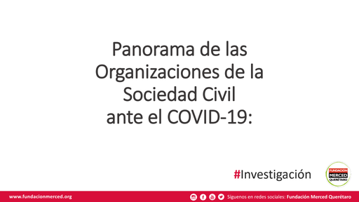 Panorama de las Organizaciones de la Sociedad Civil ante el Covid-19