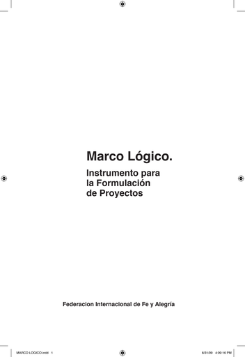 Marco lógico. Instrumento para la formulación de proyectos