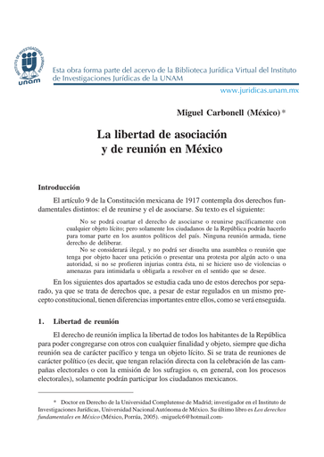 La libertad de asociación y de reunión en México